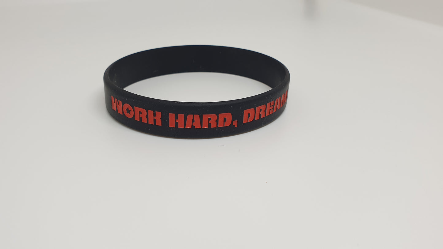 Polonia FA ''Work hard, dream big'' silicone wristband Black/Red