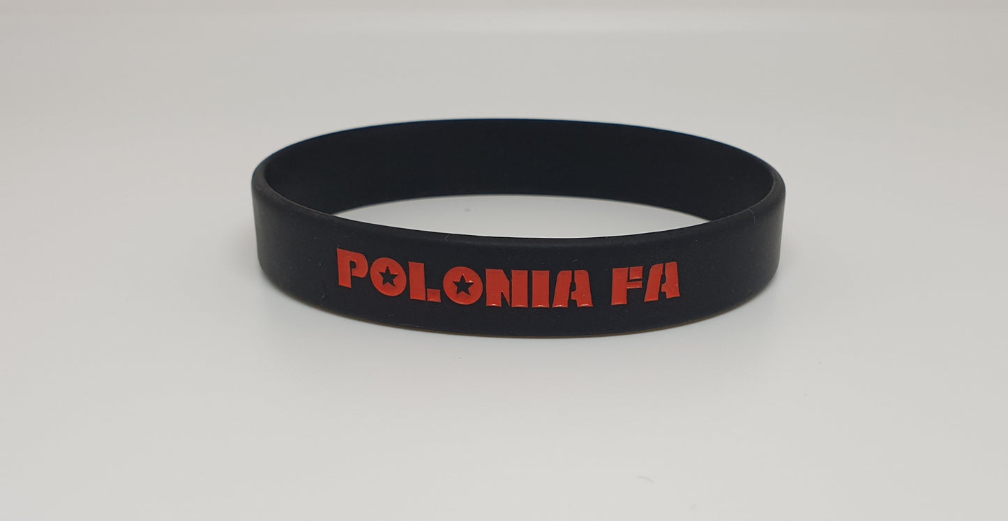 Polonia FA ''Work hard, dream big'' silicone wristband Black/Red