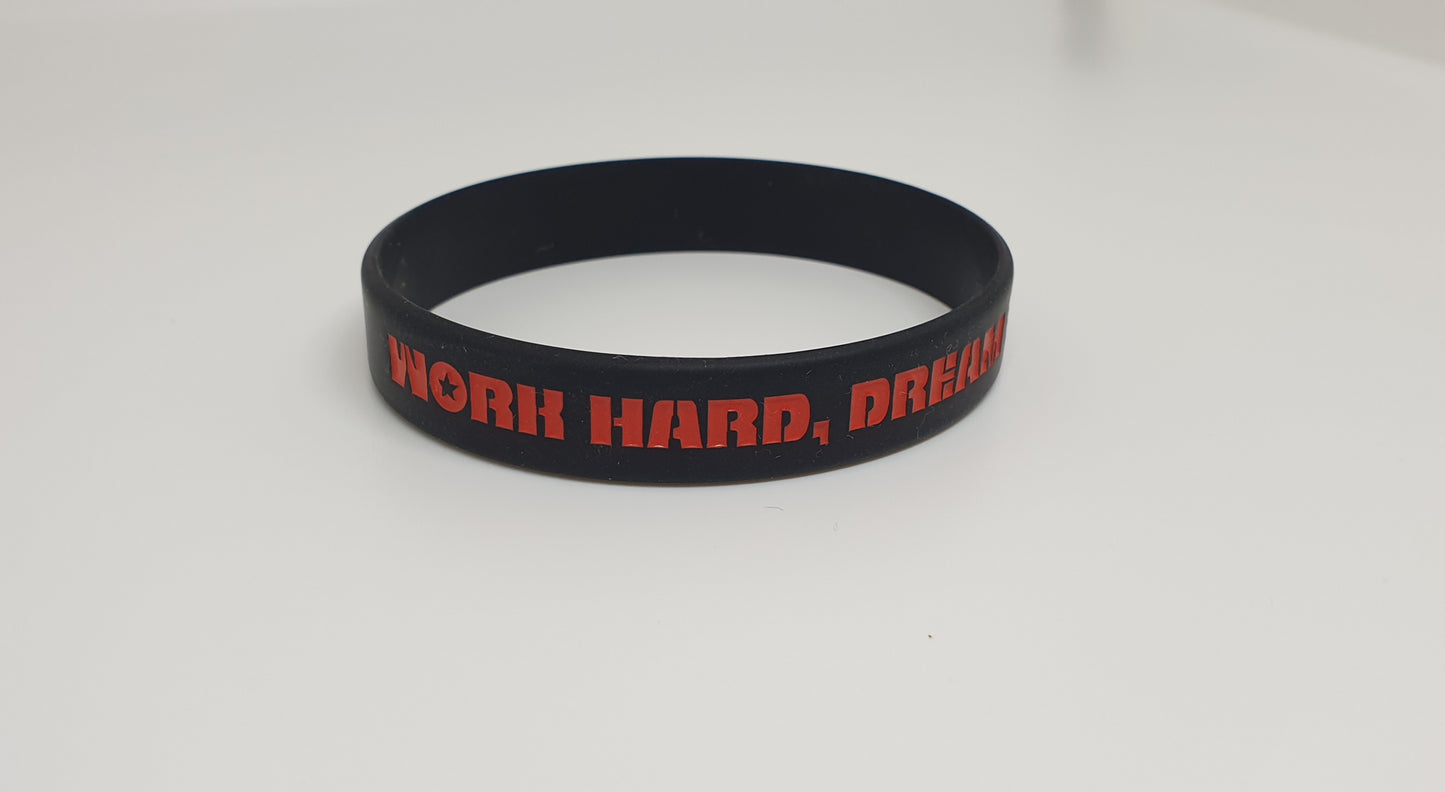 Polonia FA ''Work hard, dream big'' silicone wristband Black/Red